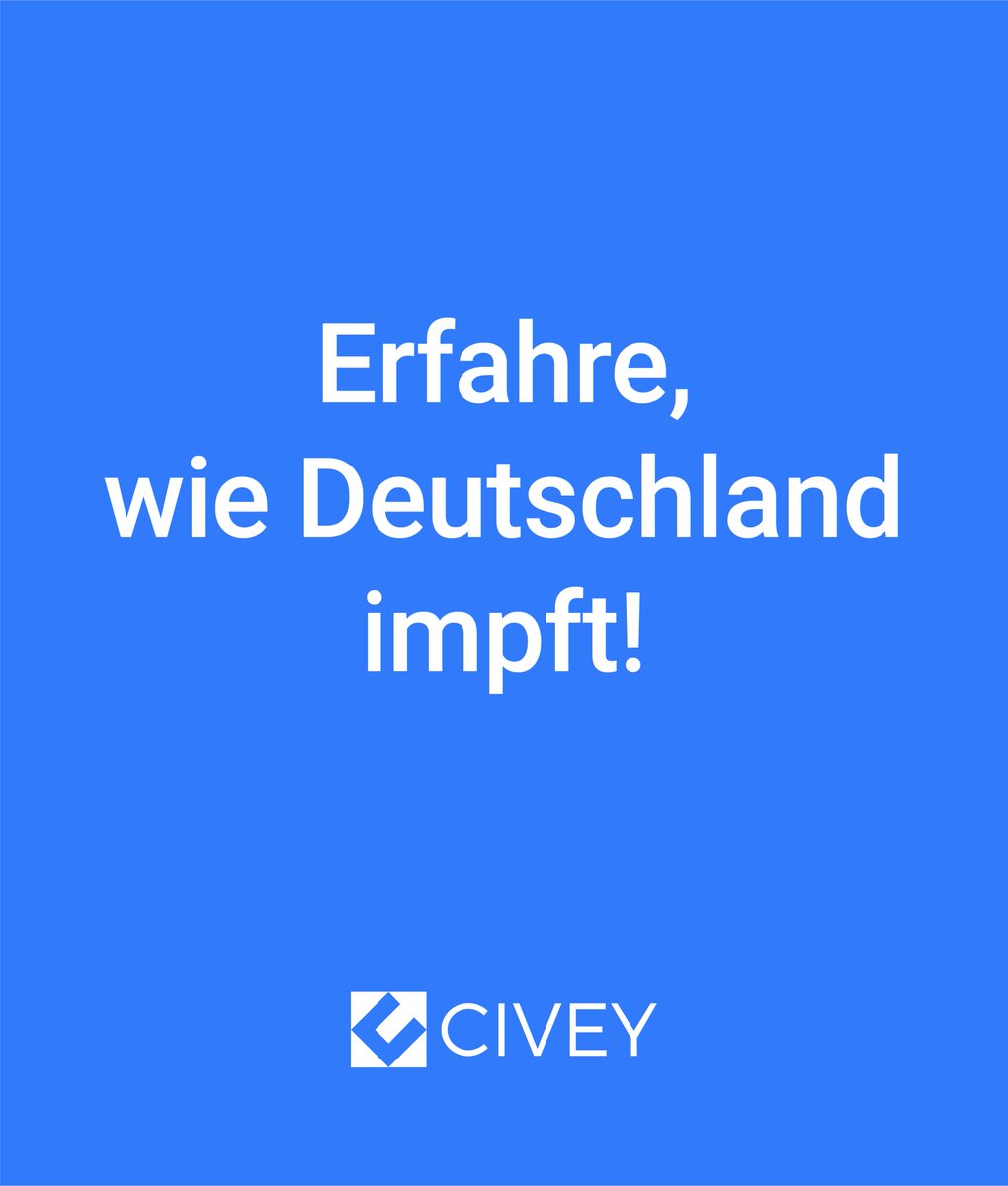 Zahlreiche Unternehmen rufen unter #ZusammenGegenCorona die Menschen in Deutschland zum #Impfen auch. Auch wir unterstützen gerne die Kampagne! Dazu bieten wir euch interessante Live-Daten zu Corona-Impfungen im Land. Erfahrt hier, wie Deutschland impft: app.civey.com/dashboards/erf…