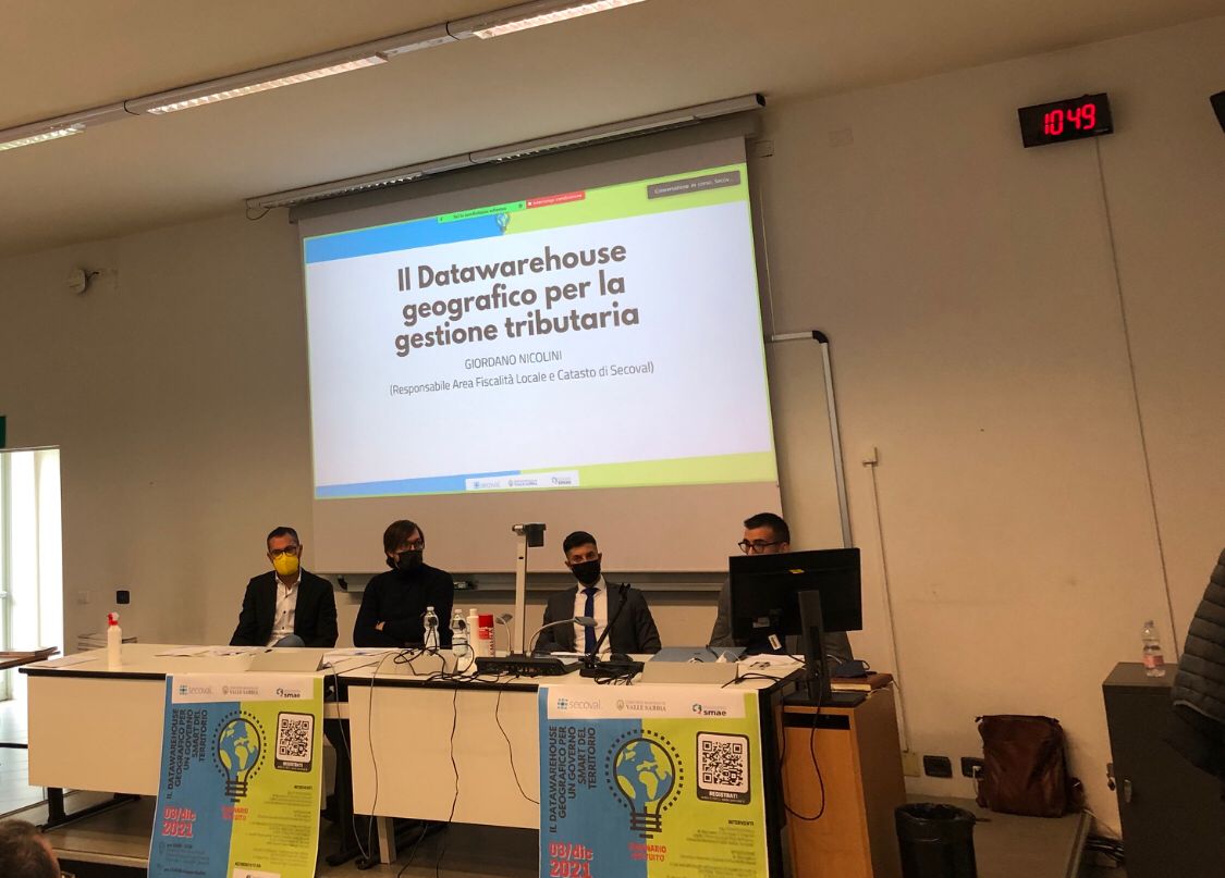 secoval's tweet photo. 📢 Venerdì si è tenuto il seminario: “Il datawarehouse geografico per un governo smart del territorio”, organizzato con CMVS e SMAE. 
Il datawarehouse di Prometeo serve per la gestione tributaria 💰, gestione urbanistica 🏗️, oltre che per attuare politiche di sostenibilità.🤝 https://t.co/FLyXx7TIcM