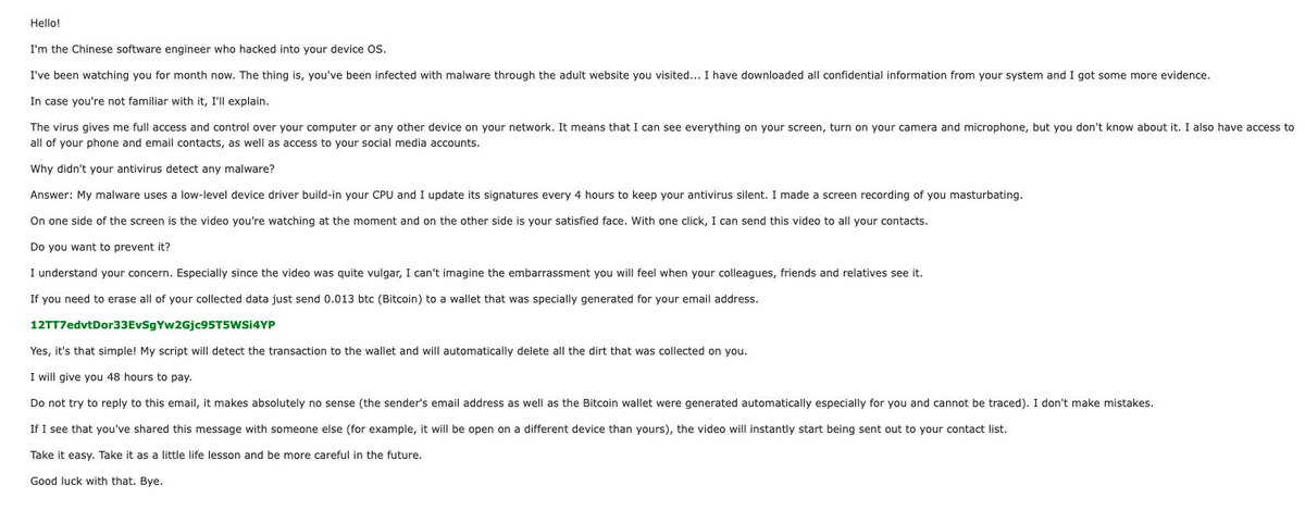 CRMAFIANFT's tweet image. According my Gmail Spam folder, I was hacked by Chinese software engineer and he made some screen recording of my 🍆✊
Omg... They are so stupid... Even Gmail marked this as spam... Same text many years, switch On your imagination fuckers!
#FakeHacker #LOL