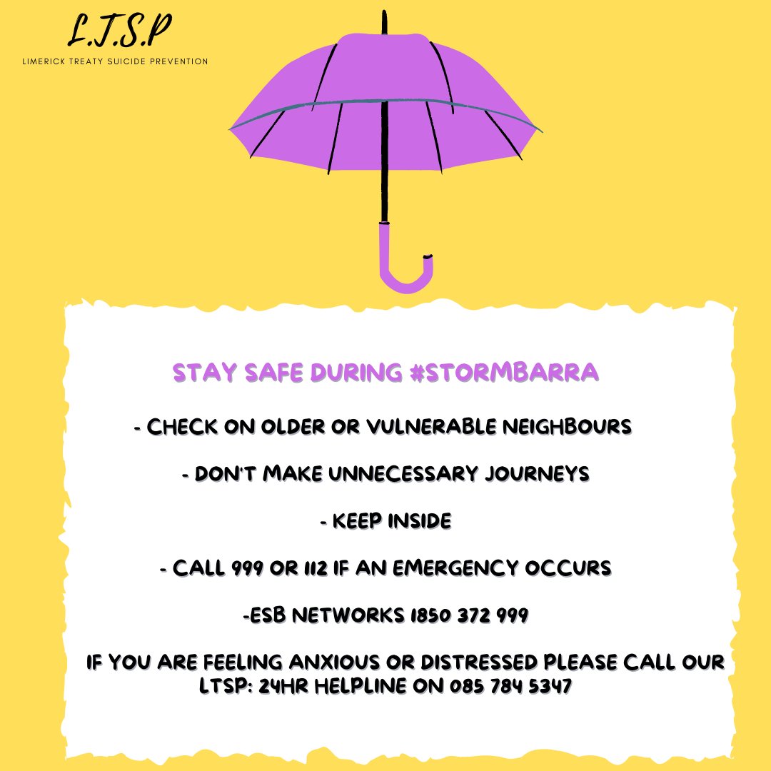 🌧 Storm Barra 🌧

Winds are picking up stay safe everyone and please do not leave your house unless you really need too ☔️

Please read the important resources below 👇🏽
#StormBarra #StaySafe