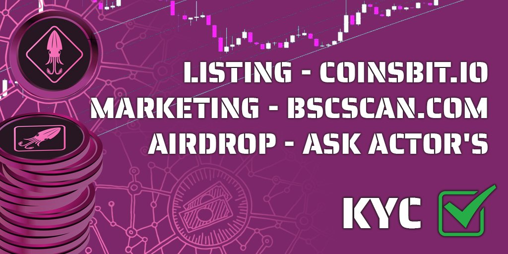 FansSquidToken's tweet photo. - Listing https://t.co/4j68IIkfcK 10.12.21 

- Marketing https://t.co/FTvXdp6ZvI starts on 8.12.21 

- AirDrop starts on 8.12.21 and will last until 19.12.21 
#FansSquidToken #BSCGems #BscAirdrop #coinsbit https://t.co/jEeStq4qwj