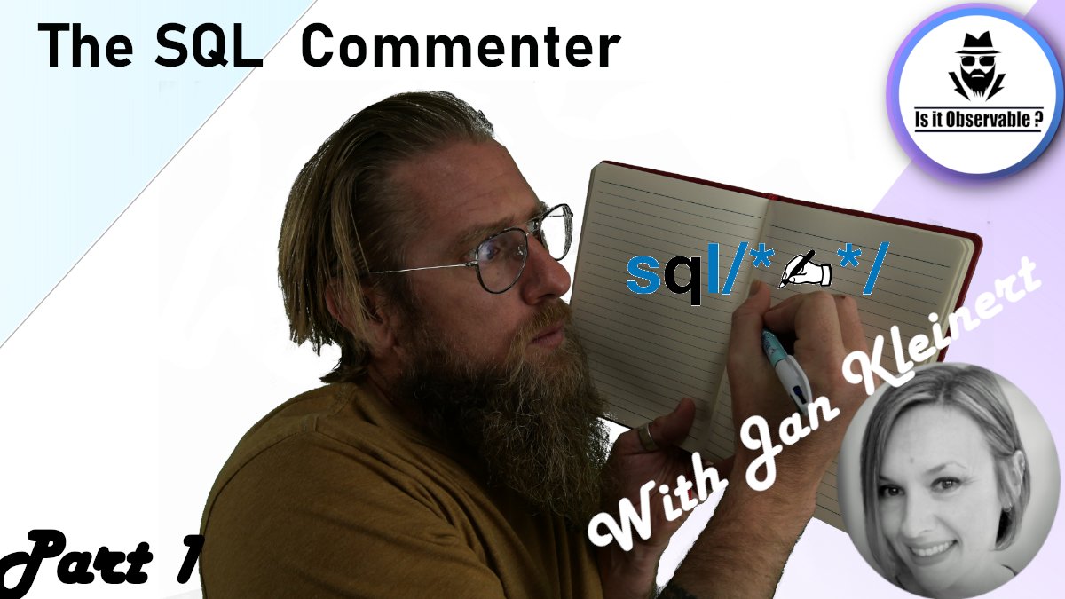 IsitObservable's tweet photo. If you are using #Postgresql #Mysql #MariaDb #SqlLite and you would like to get the details of your database execution in your #OpenTelemetry traces then you should watch:
https://t.co/mxFGDSPkrZ
#Observability #SqlCommenter https://t.co/ti3NVeQNkw