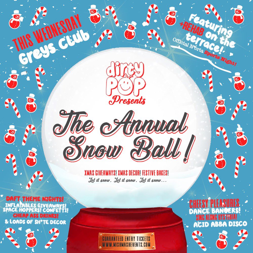 Last weeks "Festive Shake" went down a treat... So we're keeping the festivities rolling this Wednesday with our annual SNOW BALL! More Xmas giveaways, more Xmas decor, more festive bakes, free Santa hats on entry... and there is a 100% chance of snow on the terrace! 🎅🏻🎄☃️