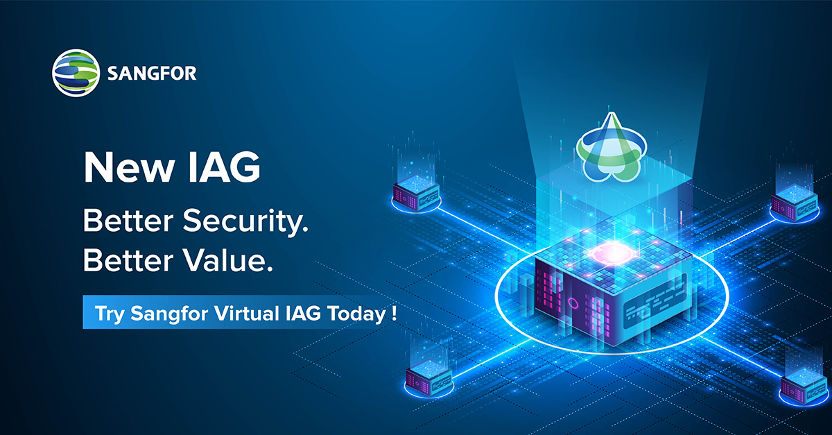 SANGFOR's tweet photo. #Sangfor #IAG virtual edition (#vIAG/vmIAG) debuts the holistic security capabilities of the latest IAG released with minimal physical footprint. CONTACT US NOW TO SEE THE NEW VIRTUAL IAG IN ACTION! https://t.co/QbzkZ6Fq1q https://t.co/PBYkt94uKO