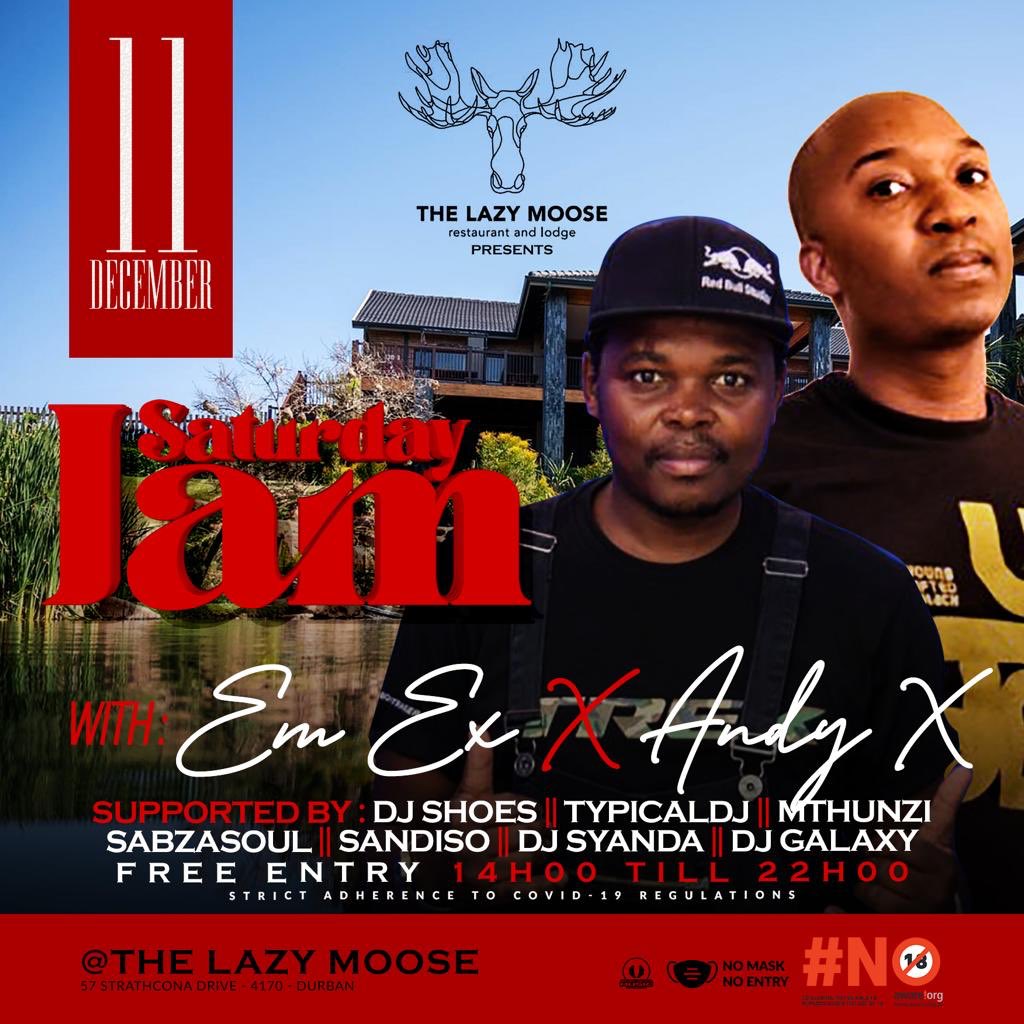 DjAndyX's tweet photo. The Lazy Moose this Saturday 🕺🏿 with @DjShoesmusic @emex_za https://t.co/42i1MBUmXi