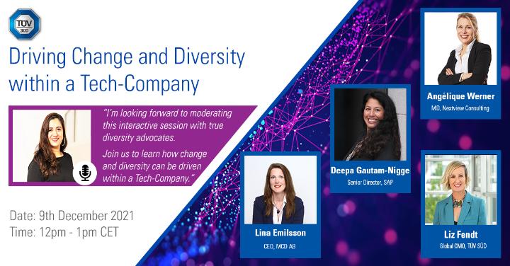ZapperinaS's tweet photo. The TÜV SÜD Women’s Network is hosting a virtual sofa session with international female experts on how to drive change and diversity within tech-companies. Silvia Imran will be moderating this interactive discussion.

Sign up now since seats are limited! https://t.co/wRim44mkXE https://t.co/fpggC1UtM5