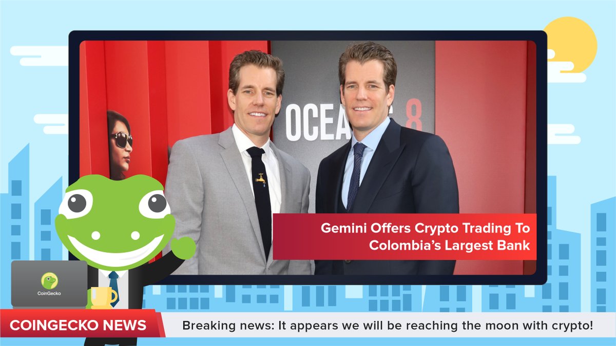 coingecko's tweet photo. .@Gemini partners with Colombia’s largest bank, Bancolombia for crypto trading on Bitcoin, Ether, Litecoin, and Bitcoin Cash. Effective on Dec. 14, the partnership will run as part of a year-long pilot program under Colombia’s financial regulator, SFC.

https://t.co/okyzSELkKO https://t.co/hJvS4Gby15
