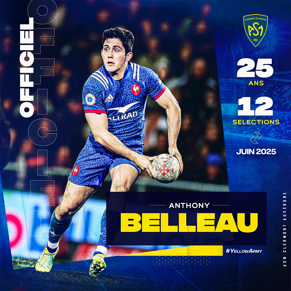 ASMOfficiel's tweet photo. Anthony Belleau s’engage pour 3 saisons ! 

#Welcome 
#YellowArmy 💛💙

⏩ Juin 2025 

Lire l'article 👉 https://t.co/cFQeKk5Ped https://t.co/Zo8zJghAl0