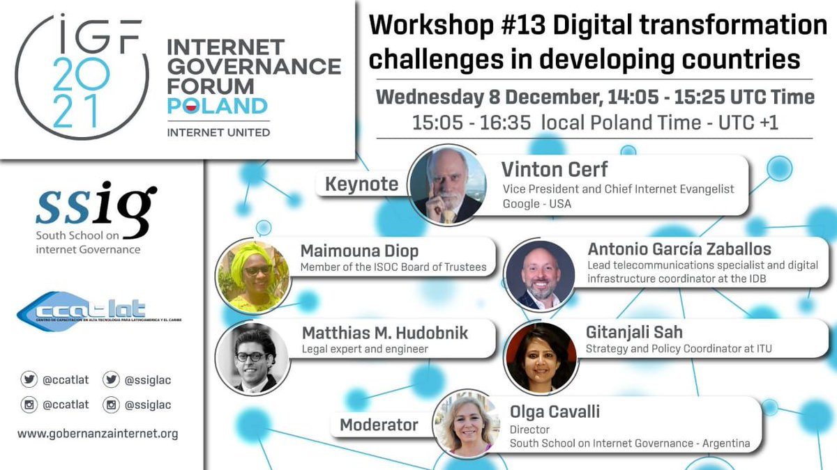 mhudobnik's tweet photo. 🗣 I am thrilled to talk tomorrow at 14:05-15:35 UTC time at the #IGF2021 #WS13 #DigitalTransformation challenges in developing countries with @vgcerf #AntonioZaballos @mayediop #GitanjaliSah @olgacavalli. Registration 🔗 https://t.co/jCEdpynW6f #Access #Connectivity #AtLarge #IG https://t.co/1EjwaxIDpx