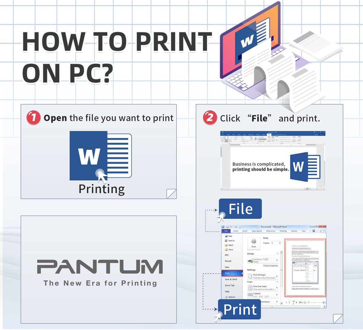PantumPrinter's tweet photo. ✅✅✅Do you know #howto print on PC?
The easiest way to print out the file is here! If you have more questions about #printing, feel free to contact us!
#smb #soho #workfromhome #business #tips https://t.co/bk2g1SwJtH