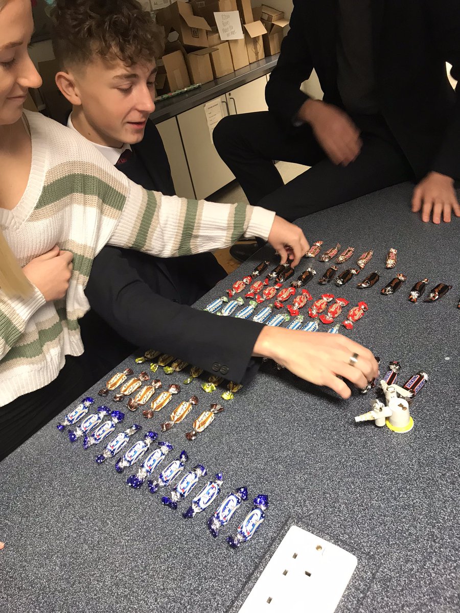 ScienceGrange's tweet photo. Lower 6th Biologists are learning how to use the Chi-Squared test to analyse experimental data. Is there a significant difference between the number of different chocolates in a tub of Celebrations?

*The Snickers and Bounty have been left unopened 🚫 https://t.co/dUWxYddAqU