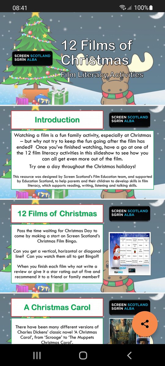 MrsSportelli's tweet photo. It's Christmas countdown day 5 for @fvwlriclit and today's seasonal offering is courtesy of our friends at @FilmEdScSc who have created this fantastic resource! https://t.co/wA0GJEJqiY @FVWLric @ClacksEducation @FalkirkLiteracy @PrimaryStirling @wl_literacy https://t.co/ZHapuHOKTn