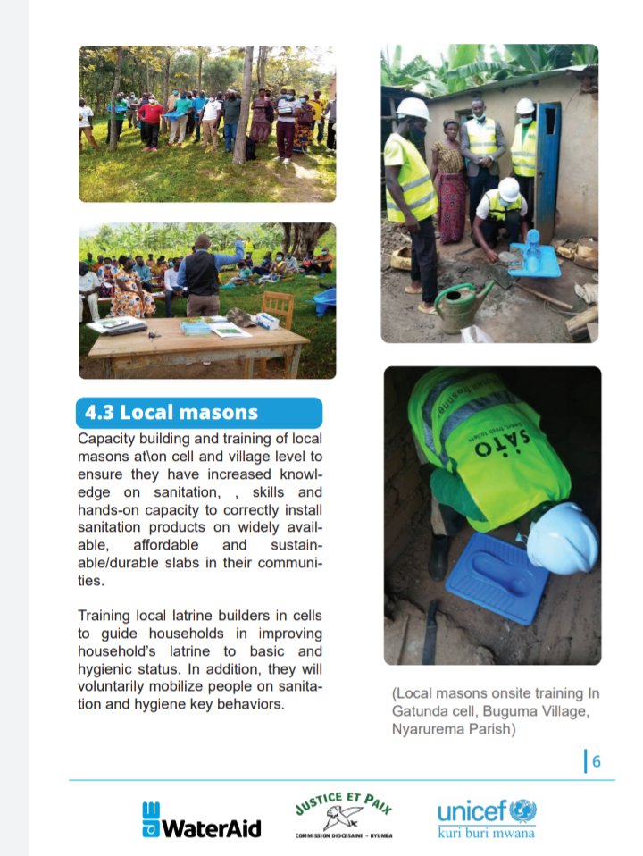 WateraidRwanda's tweet photo. Local masons were trained and conducted on job training  of 106 demo latrines at cell’s level. https://t.co/njBnUYBEAI