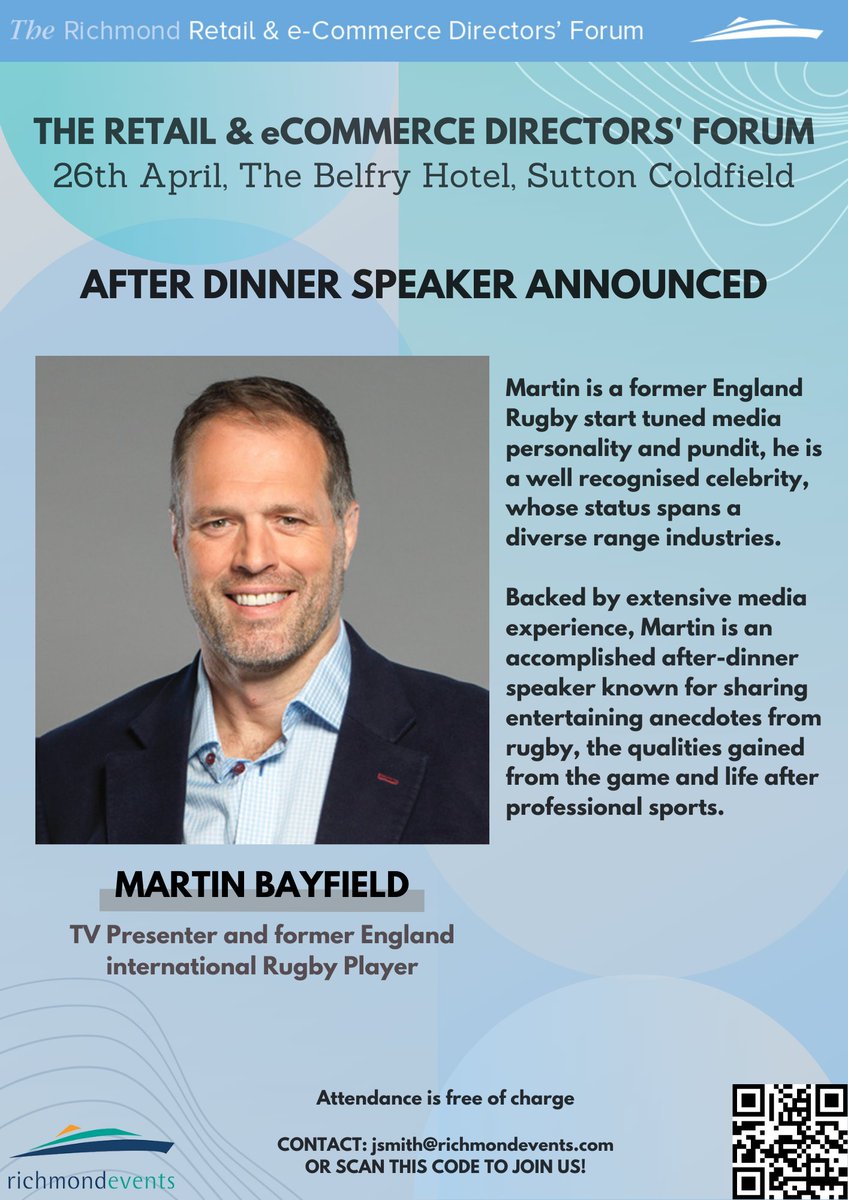 TheRetailForum's tweet photo. Would you like to join us? 
DM for more info

#ret22 #martinbayfield #ecommerce #Retail https://t.co/qq9m7lAgnH