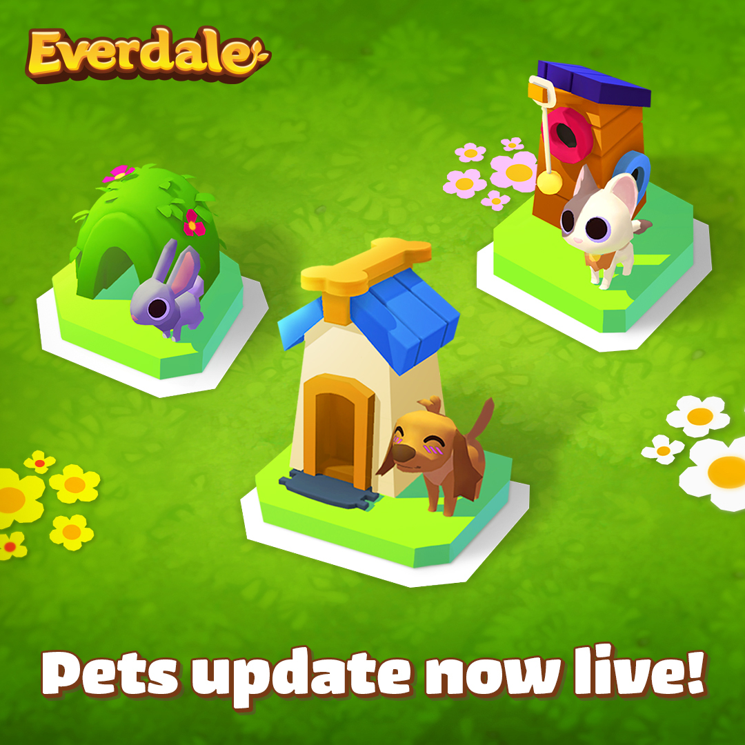 Everdale's tweet photo. While the team is hard at work with the next BIG things coming to #Everdale, we thought to bring some holly jolly cheer with a small content and deco update. 

More life is coming to Everdale! Introducing… new #Pets! 🐱🐰🐶

Read all about it: https://t.co/TeEAasfAoB https://t.co/GufzDygmtW