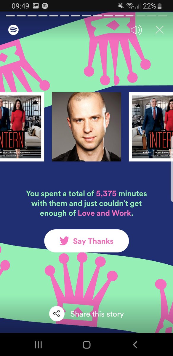 thejennypace's tweet photo. @TheoShaps So my #SpotifyWrapped told me I listen to your music more than anyone else. The soundtrack to The Intern is my Serious Work And Writing Music. I love it. Thank you. https://t.co/ms2Ge6diCp