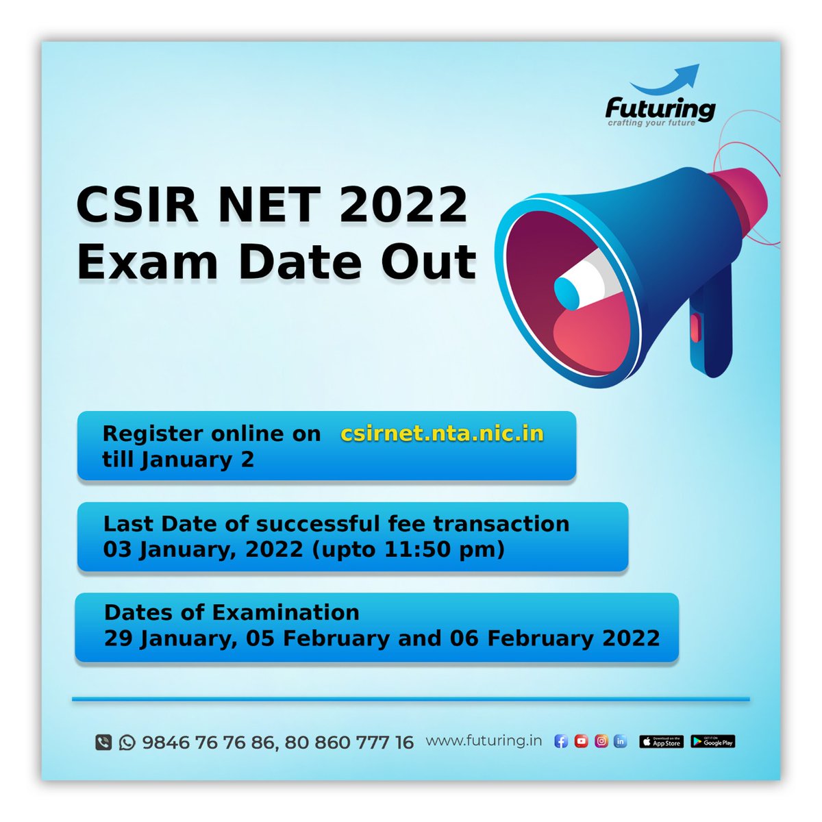 Futuring8's tweet image. CSIR NET 2022 Exam Date Out
#NET_Exam
#CSIR/UGC
#NET_2022