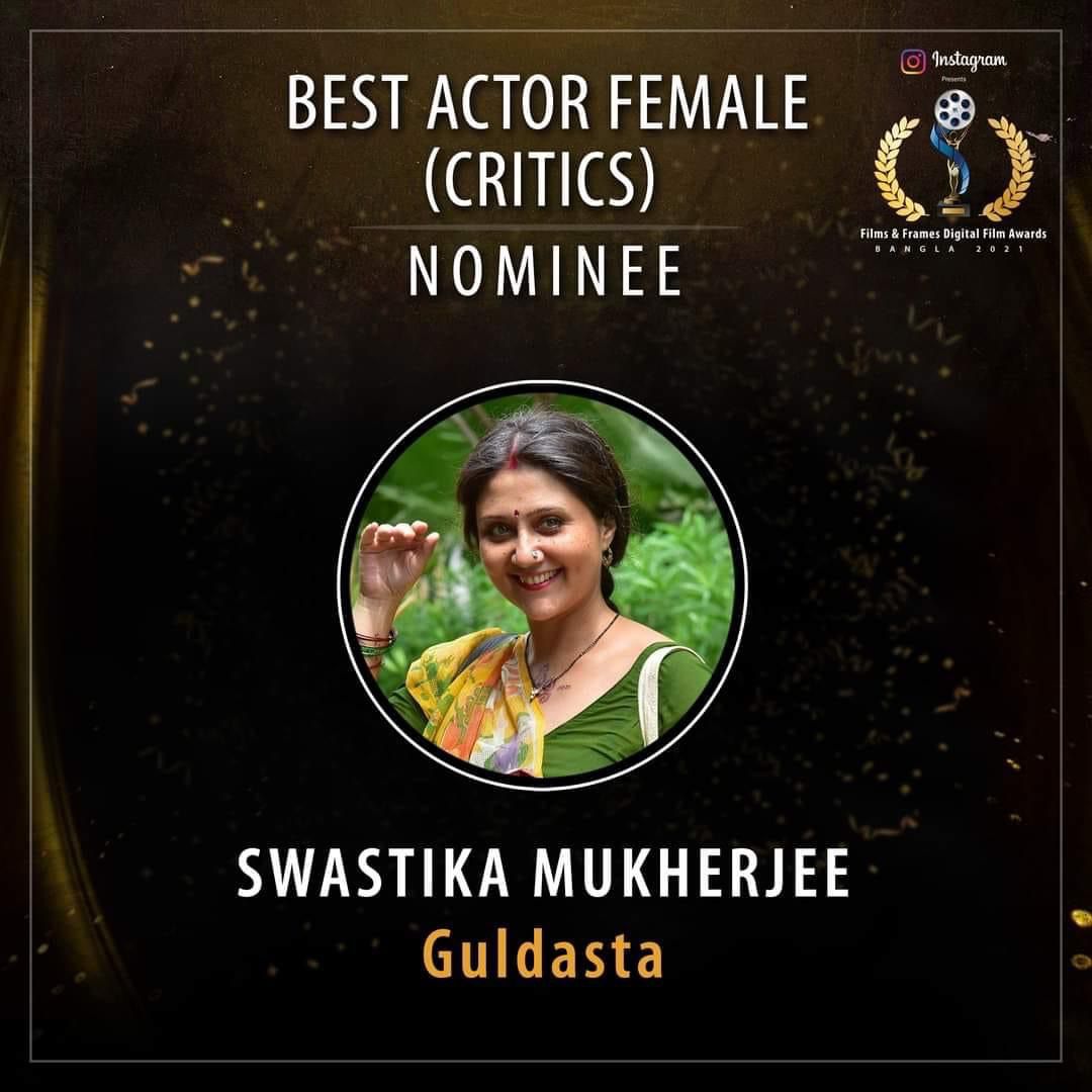 ProductionRoop's tweet image. Guldasta has four nominations at the Films and Frames Awards 2021 -
✅ Best Film Critics
✅ Best Actor Female Critics - Swastika Mukherjee
✅ Best Supporting Actor Female Critics - Debjani Chatterjee
✅ Best Costume Design Jury - Poulami Gupta 
#ankitdas #arjundutta #guldasta