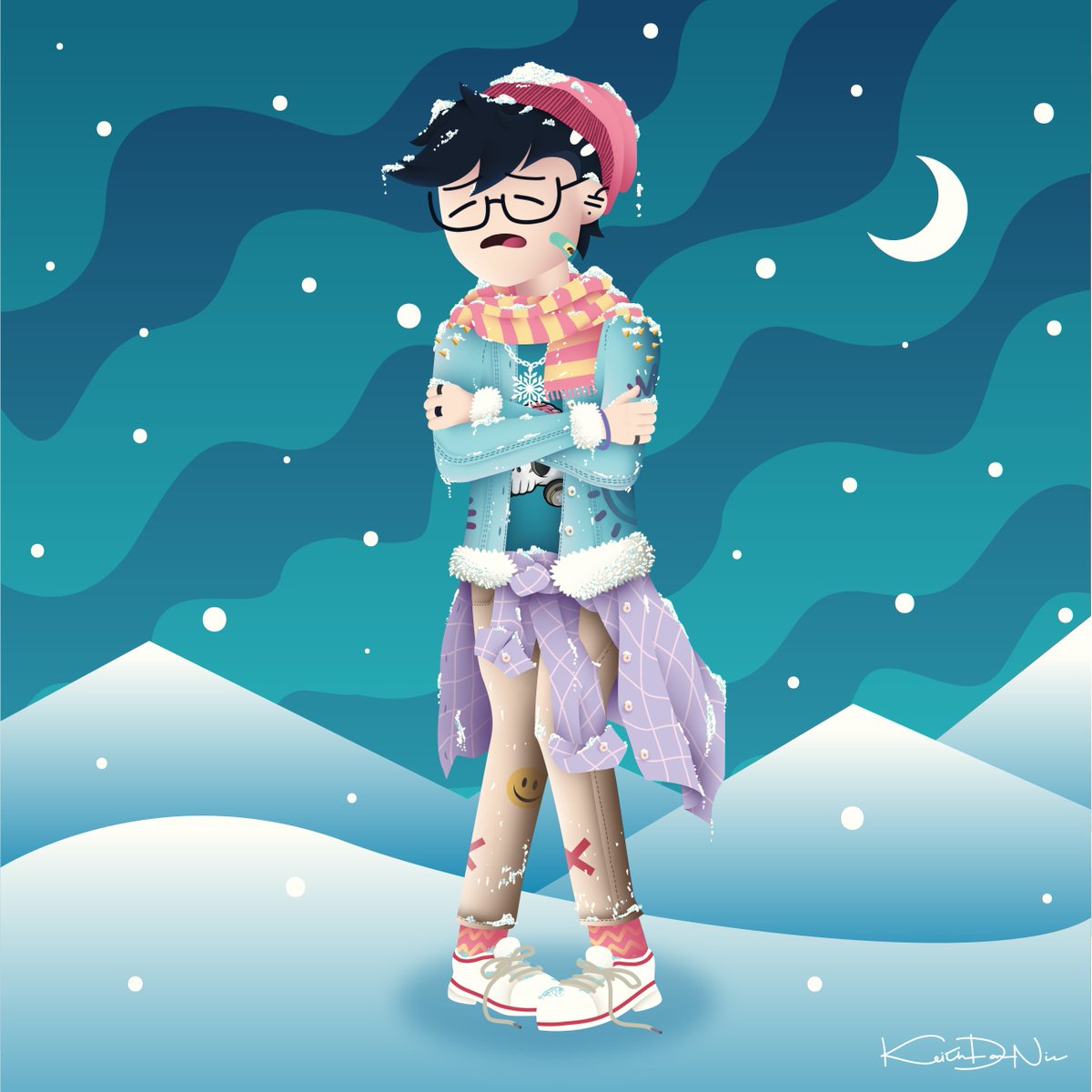 itsKeithDanNic's tweet photo. "Artsona - Winter 2021" ❄️
A digital illustration of my artsona (artist persona) in the winters of 2021.
🍱BEHANCE: https://t.co/ZTBjIHEdbw
🦙DEV ART: https://t.co/l2qJR9HKPU
📸INSTA: @itskeithdannic
#art #artph #artsona #winter #digitalart #itsKeithDanNic #Setherpiece https://t.co/EKAJXEDHa5