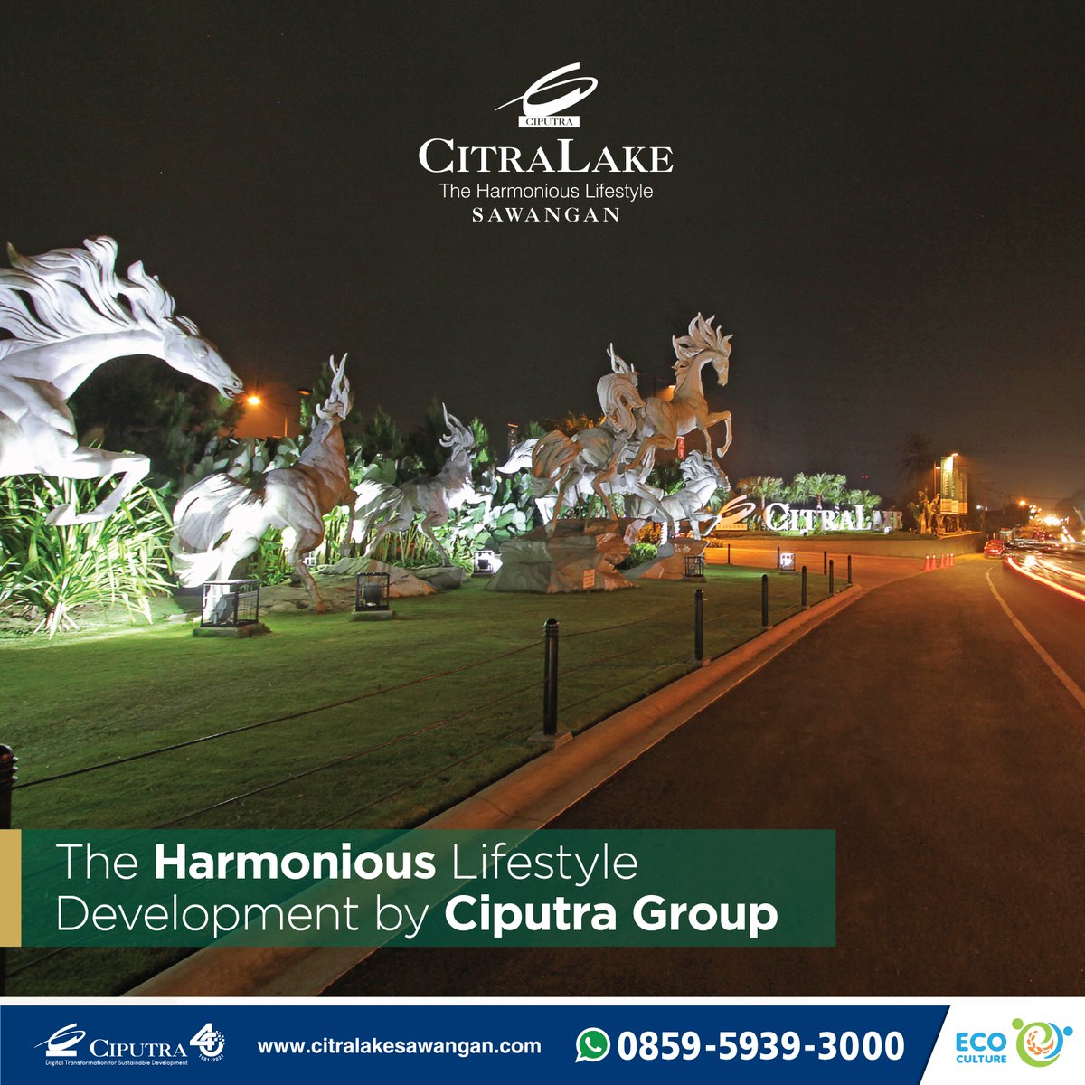 Citra_Lake's tweet photo. Ciputra Group memilih simbol Patung Kuda pada setiap proyek properti seperti perumahan. Salah satunya di CitraLake Sawangan. Dalam filosofinya, simbol patung kuda dalam setiap pintu gerbang utamanya dipakai Ciputra Group sebagai simbol kerja keras. https://t.co/k5VovPFGrF