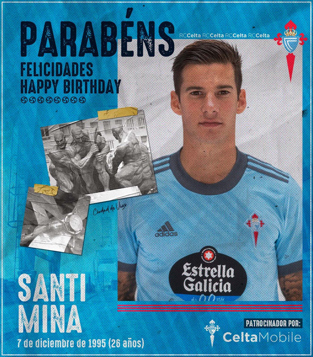 RCCelta's tweet photo. 𝐏𝐀𝐑𝐀𝐁𝐄́𝐍𝐒, Santi Mina 🎉 

O noso goleador cumpre 2️⃣6️⃣ anos 🎂 Por moitos máis! https://t.co/W6IWIs0tQb