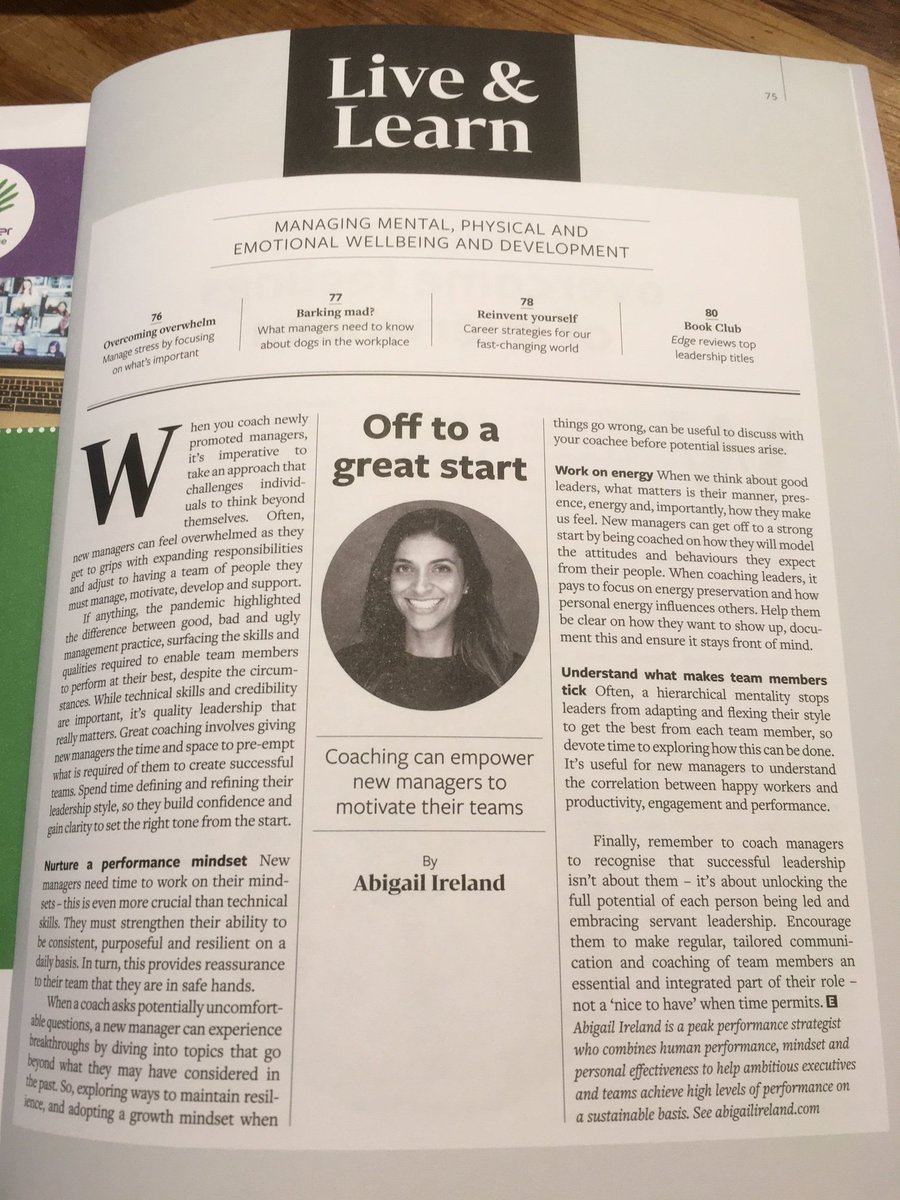 Coaching Can Empower New Managers to Motivate their Teams - an article I wrote for @InstituteLM EDGE magazine - thanks <a href="/SallyPercy/">Sally Percy</a>