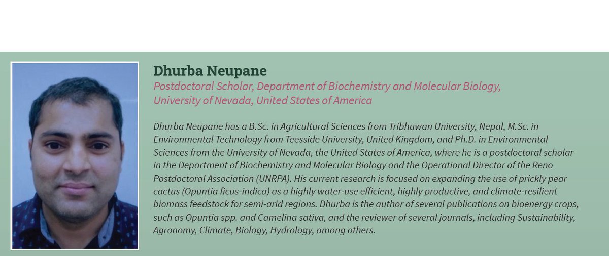 📢We are excited to have Dhurba Neupane, <a href="/unevadareno/">University of Nevada, Reno</a> present his recent publication about "Cactus pear, a potential bioenergy feedstock for arid lands" 🌵🏜️ Register for thursdays webinar: fao.zoom.us/webinar/regist… #bioenergy #foodsecurity #agriculture #research #agriculture