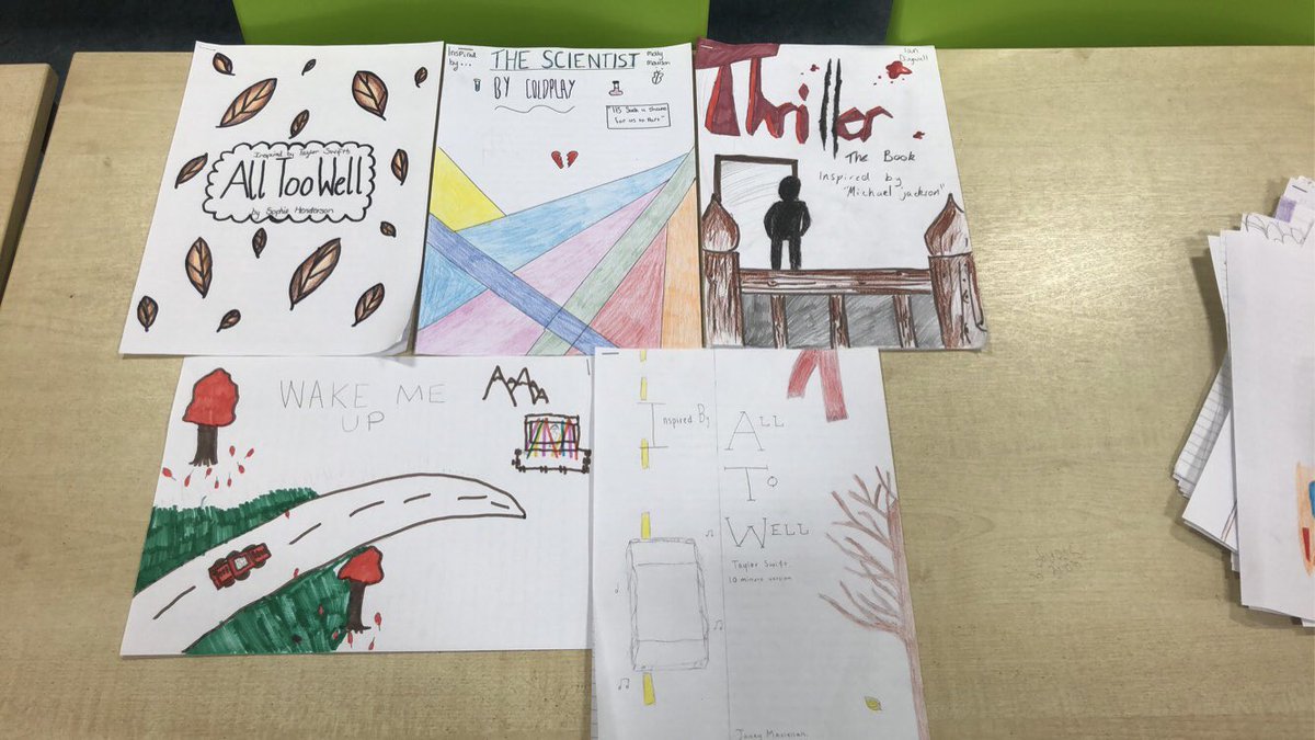 JHigh_English's tweet photo. Miss Gribben’s S3 have produced some excellent creative writing inspired by our favourite lyrics and songs 🎶. #inspiredby https://t.co/w4EPKe79LD