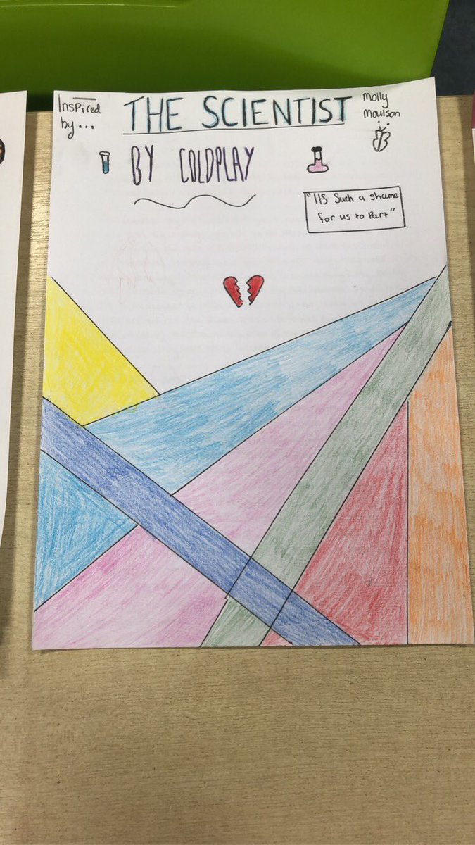 JHigh_English's tweet photo. Miss Gribben’s S3 have produced some excellent creative writing inspired by our favourite lyrics and songs 🎶. #inspiredby https://t.co/w4EPKe79LD