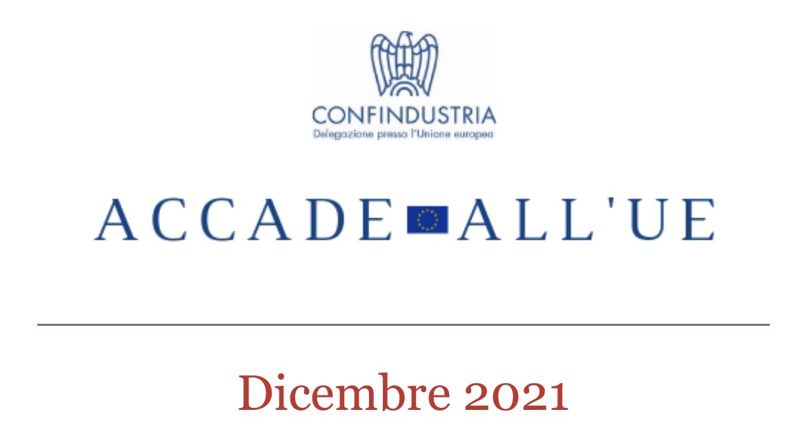 🗓 È online la nostra newsletter quindicinale “Accade all’UE”, dedicata ai temi europei seguiti dalla Delegazione di <a href="/Confindustria/">Confindustria</a> a Bruxelles 🇮🇹🇪🇺. 
▶️ bit.ly/3y8Jgwb