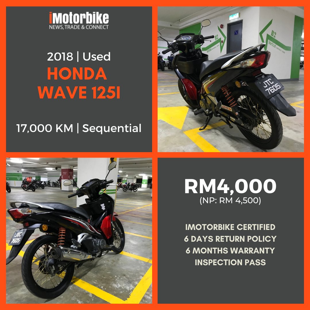 Imotorbikemy Honda Wave 125i 18 Mileage 17 000 Km Price Rm4 000 Motorbike Offers 1 6 Days Return Policy 2 6 Months Warranty 3 More Than 150 Checkpoints Inspections Pm For More Imotorbikemy Honda Wave 125i 18 Mileage 17 000 Km Price Rm4 000 Motorbike Offers 1 6 Days Return Policy 2 6 Months Warranty 3 More Than 150 Checkpoints Inspections Pm For More