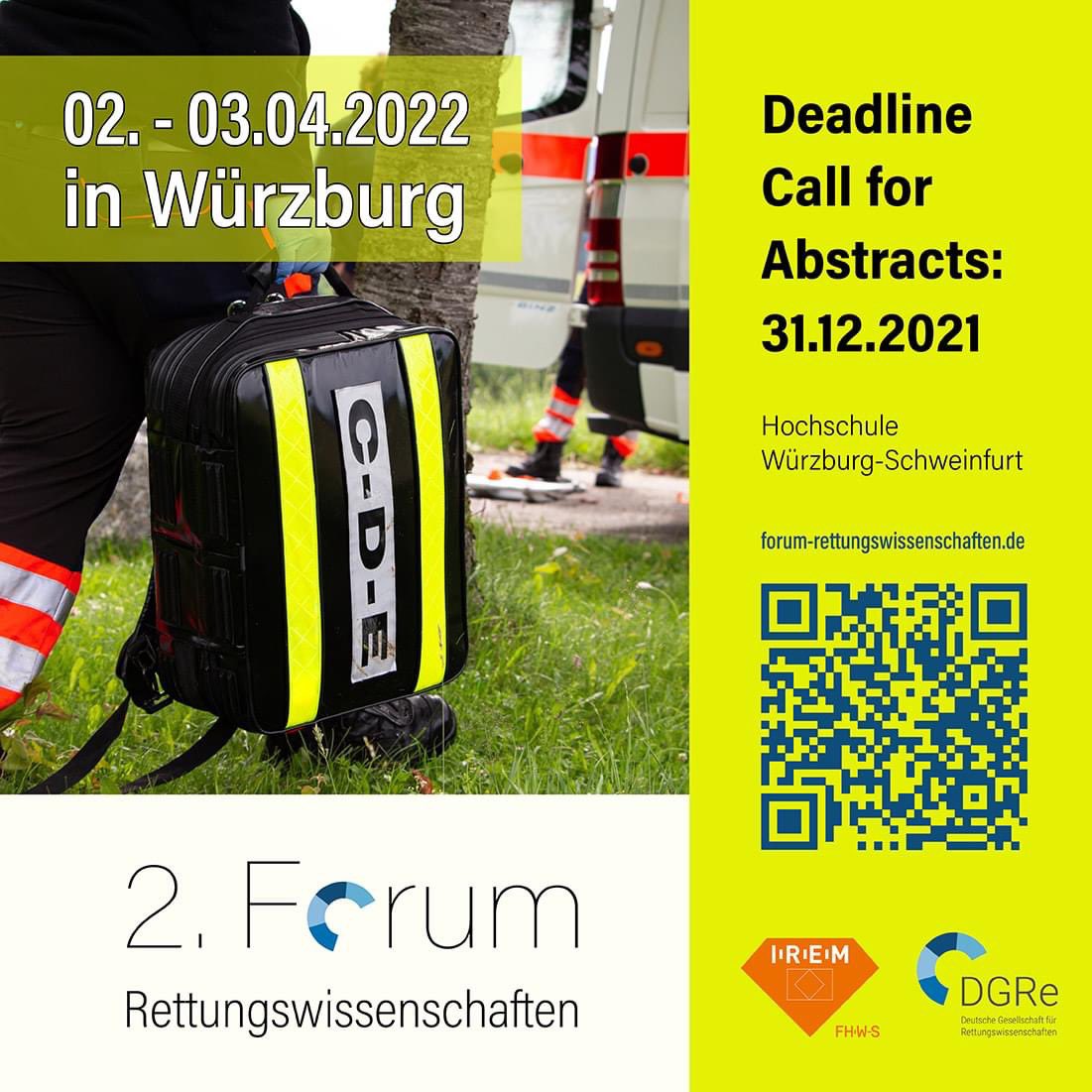 dgre_org's tweet photo. Dear fellow paramedic researchers,
the „Forum Rettungswissenschaften“ is the German research conference in paramedicine. The call for abstracts is running till December 31st. We‘re looking also for English language abstracts. https://t.co/zeHVZbxKj5 #DGRe #2FoRe https://t.co/aeto239zX0