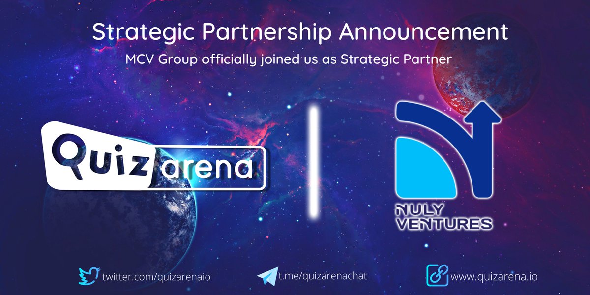 Quizarena is thrilled😁to announce a strategic partnership🤝with Nuly Ventures.
📢💰📢💰📢💰

💎New Airdrop: QuizArena💎
Reward: 100 QZA tokens (~$5)
End date: 19  Jan, 2022
Distribution date: 2 Feb, 2022

🔗 Airdrop Link t.me/QuizArenaAirdr…

#QUIZARENA #QZA #Airdrops #IDO