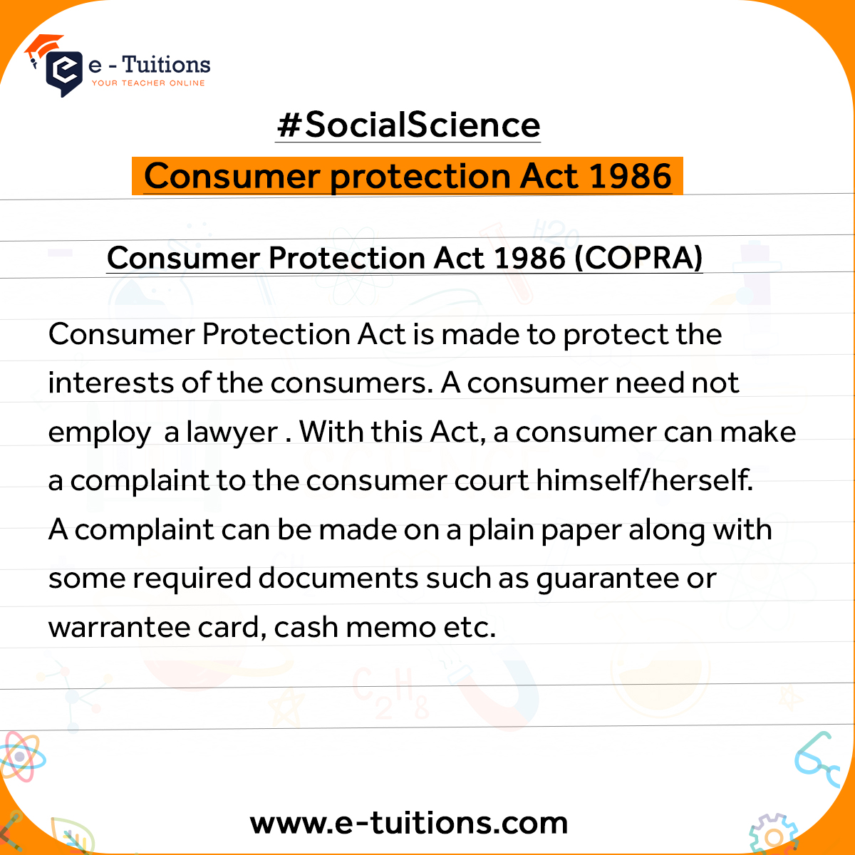 e_etuitions's tweet photo. QuickRevision - Board exams 2021
#SocialSciencerevision #consumerprotectionact #class10cbse
#boardexams #BoardExams2021 #etuitions #onlinecoachingclasses #besttuition #onlinephonicsclasses #socialscience #ScienceTuitions #mathstuitions #phonicsclasses #revision #codingclasses https://t.co/Lmy0KZL2jL