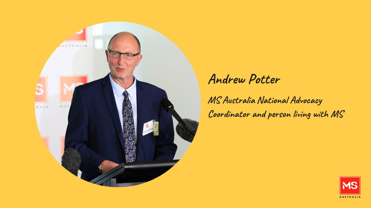 MS_Australia's tweet photo. Andrew Potter has been living with MS for over 30 years. He has dedicated much of his life to advocating for others living with #MS. 🙏

Tune in to our MS Research and Advocacy Update to hear Andrew's story.

📆 Dec 9, 10am (AEDT)
💻 Stream via Facebook or YouTube

#VoiceForMS https://t.co/aCEIW1RsEQ