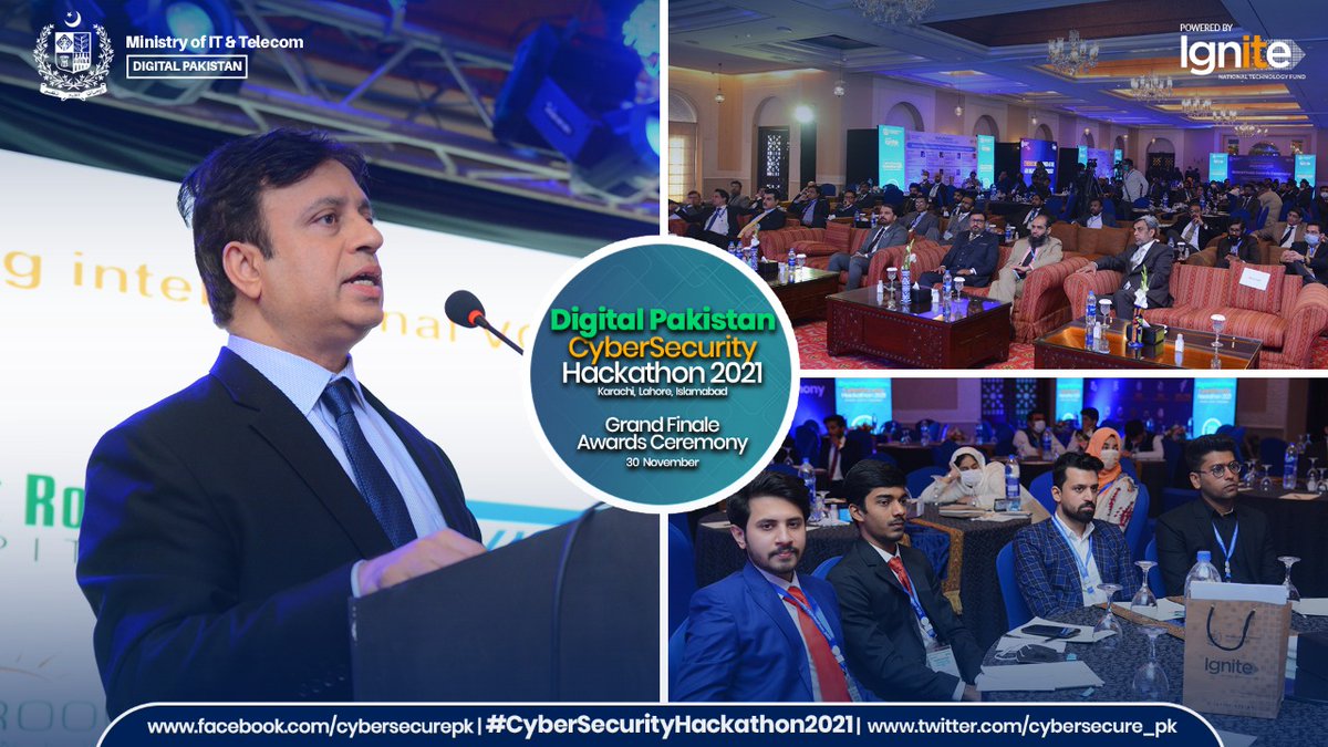IgniteNTF's tweet photo. Welcome addressby Mr. Asim Shahryar Husain, CEO @IgniteNTF Digital Pakistan Cybersecurity Hackathon 2021 Grand Finale Awards Ceremony 2021.

Watch Live: https://t.co/IXfyyVfy3b

#CyberSecurityHackathon2021 https://t.co/IwSMHlI068