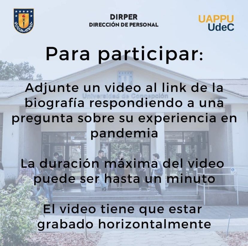 Uappu invita al personal universitario a participar del proyecto Cuéntame UdeC  docs.google.com/forms/d/140EBX…