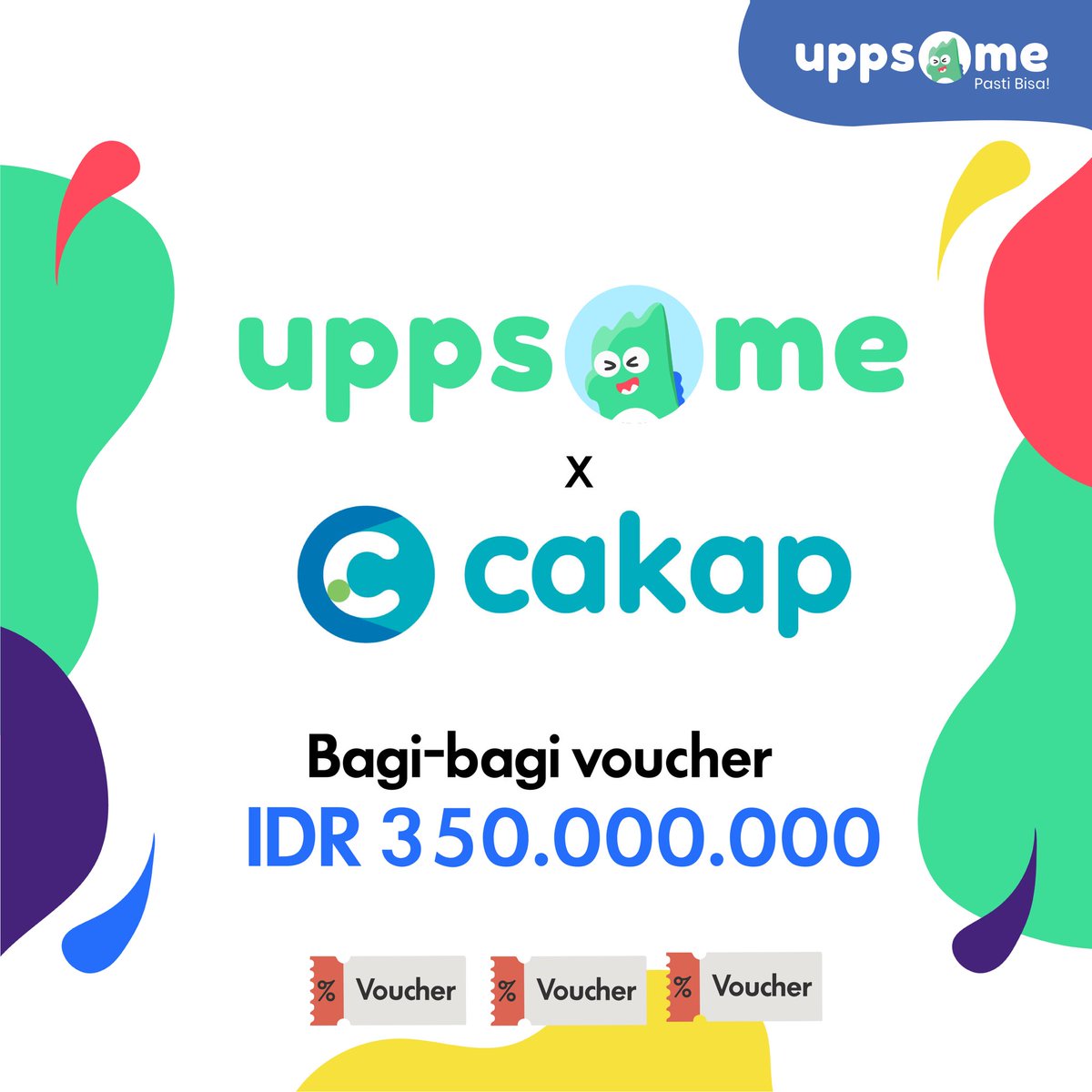 upps_me's tweet photo. Hallo UppsFriends! Kabar baik nih, UPPSME lagi kolaborasi bagi-bagi voucher dengan Cakap lho. Belum kenal Cakap? Klik gambar untuk tau informasinya ya.

Cakap juga bagi-bagi voucher senilai Rp350.000 untuk 1000 orang pemenang nih. Simak caranya yaa! https://t.co/zUitOBCuBh