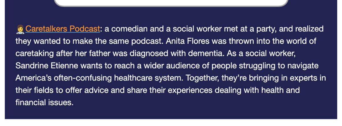 anitajewtina's tweet photo. .@EarbudsPodCol thanks for the shout out 🥰. I'm in such good company with @LoveConquersAlz @HHCaregiver @WholeCareNetwrk ♥️ https://t.co/mdbG4djMVV