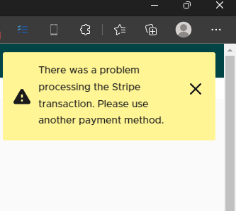 mintyourpodcast's tweet photo. @AppSumo @Stripe HELP! After several attempts using different credit cards i'm unable to check out due to an error message that transaction cannot be processed. Also, the transaction is not being sent to my bank because the activity is always available alerting denied or approved https://t.co/DbnaG2GOOq