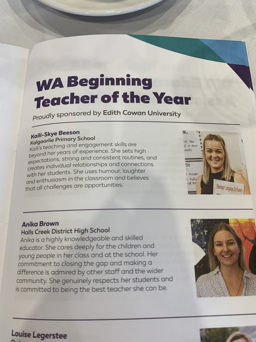 It was an absolute honour to be shortlisted as WA Beginning Teacher of the Year for 2021 for the WA Education Awards. Well done to Anika Brown and all of the other award winners. Thank you to Sheri Evans, it was an honour to be nominated by you. #WAEA21