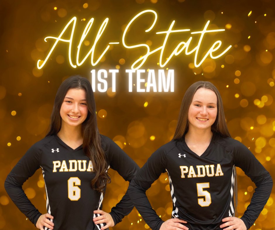We are super #PaduaPROUD of our student athletes who achieved State and Catholic conference recognition this Fall. Congrats to our <a href="/DIAA_Delaware/">DIAA</a> Volleyball All-Staters!

First Team:
Audrey Lyons
Meghan Peters

#myPadua #DelHS #NetDE
