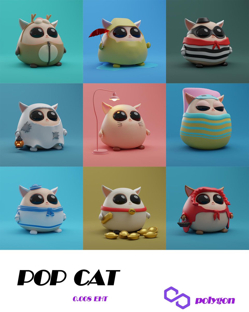 Pop cat  fat cat cute suitable for cat lovers😻😸😹😾
Polygon chain 
 O.008 eth👇👇
Opensea     opensea.io/assets/coin-ca…

#nft #NFTCommunity #NFTs #NFTdrop #Polygon #polygonNFT #Crypto #ThaiNFT #MATIC #OpenSeaNFT  #nftcollector  #NFTJapan