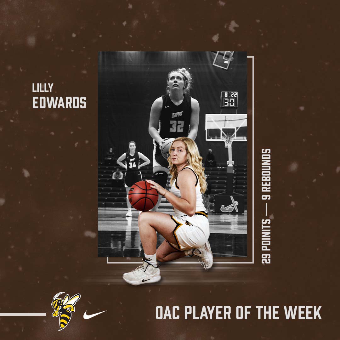 BW_wbasketball's tweet photo. ‼️ 𝐈𝐂𝐘𝐌𝐈 ‼️
our own @lillyedwards32 had a HUGE game last week against la roche (pa.) and was named oac player of the week 🐐
#OneLove #D3Hoops https://t.co/99nLjX8L2S