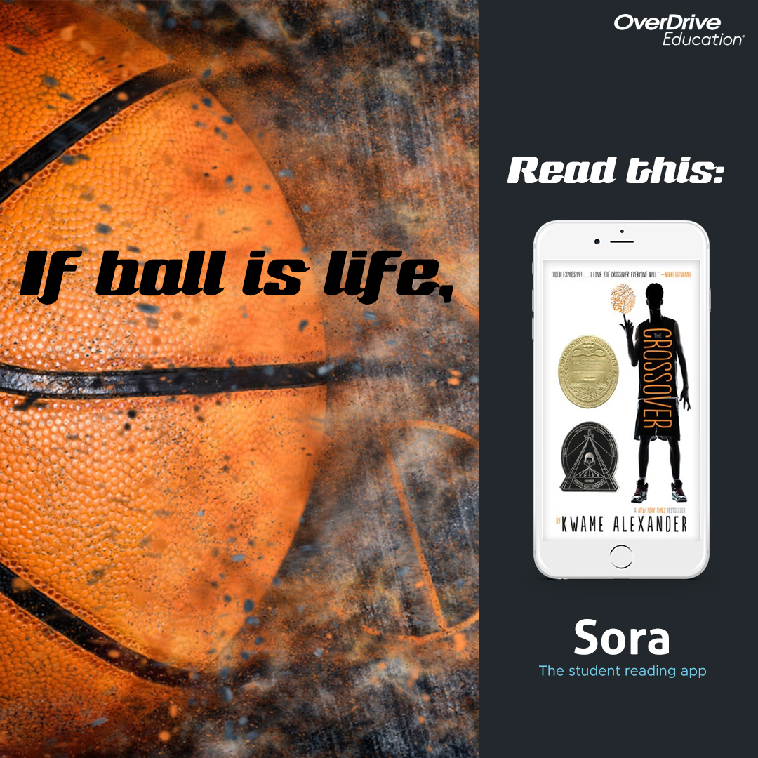ButlerHSLibrary's tweet photo. The Crossover by @kwamealexander is available as e-book, audiobook and graphic novel e-book formats today on Sora. Check out these, and lots more basketball (and wrestling!) books available on https://t.co/03SadVAly5 and in the library. https://t.co/D36Jv820Gb