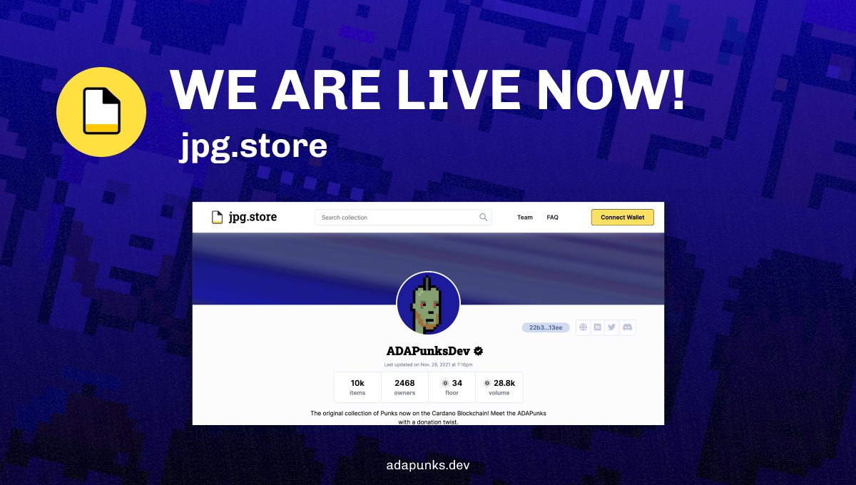 adapunksdev's tweet photo. We are live now in @jpgstoreNFT! We are extremely grateful with the development team. May you find your next ADAPunk here. 😜🤩

Link to our collection: https://t.co/0KeU8AgJAk https://t.co/dPqMy1YOOL