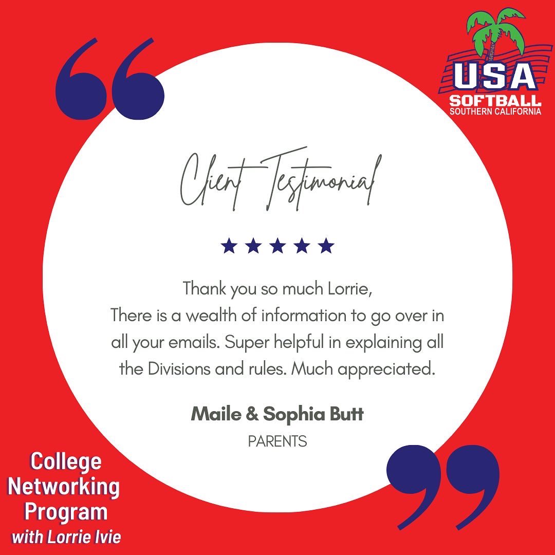 usasoftballsoca's tweet photo. Contact Lorrie Ivie at asalorrie@aol.com for more information about the College Network Program TODAY! https://t.co/H9j8DP3zSF