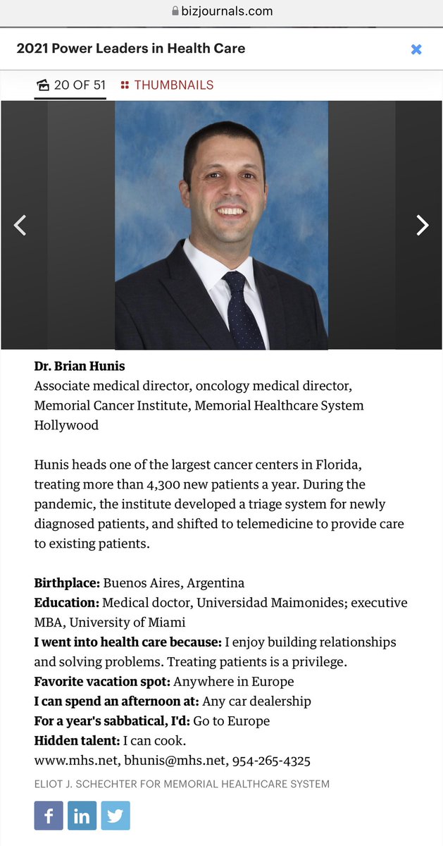 Thank you, South Florida Business Journal, for the recognition as one of the 2021 Power Leaders in healthcare. An honor to share this recognition with such accomplished leaders in health care. Our patient centered approach makes all the difference! #healthcare #business #leaders