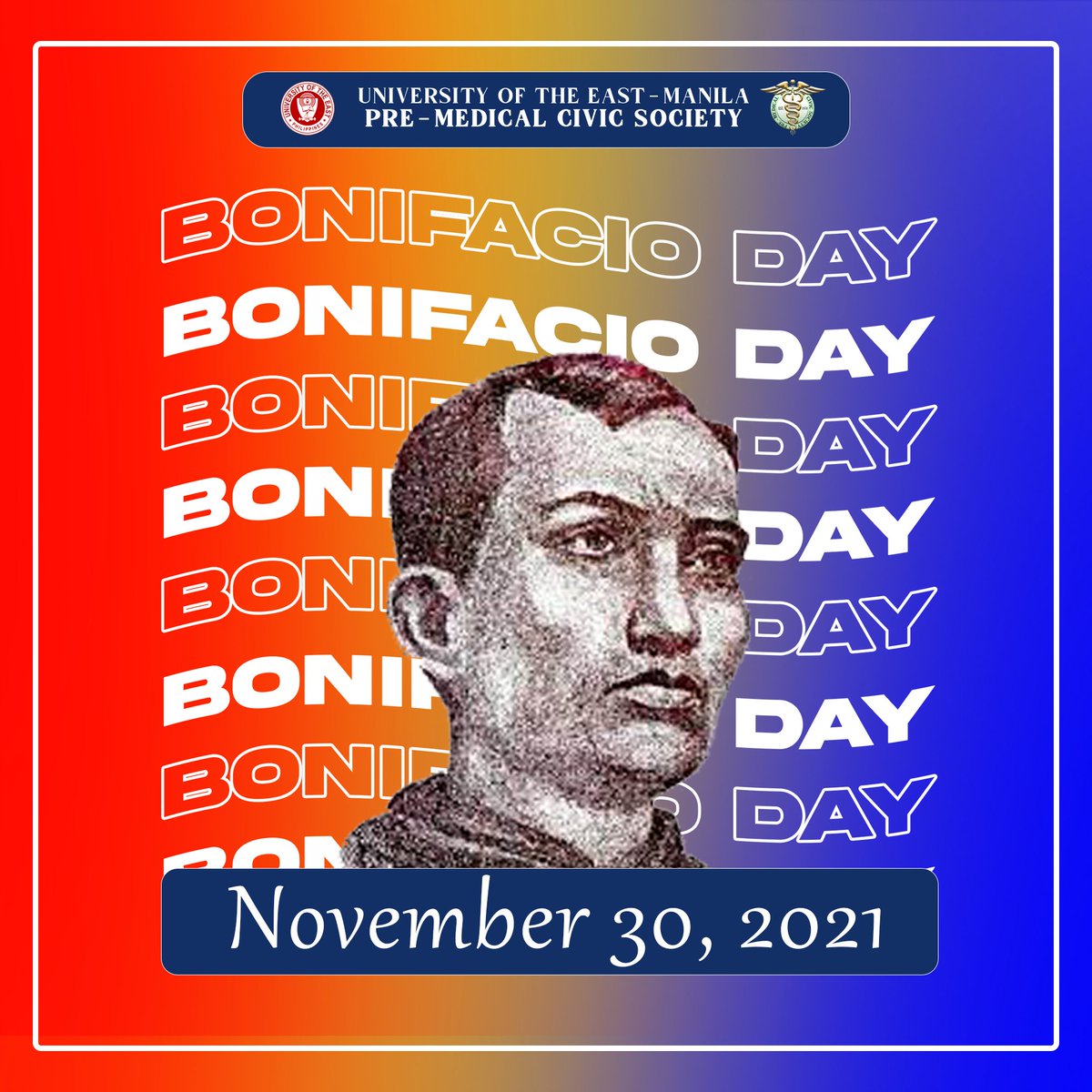 UE_PMCS's tweet photo. Good day, Warriors!
In honor of the patriot Andres Bonifacio, today (November 30), on his actual birth date, is considered a national holiday in the Philippines. Gat Andres is known as the "Father of Philippine Revolution".
#UEPMCS
#HirayaHaynayan
#HaynayanSaSilangan https://t.co/Wpf2f00O91