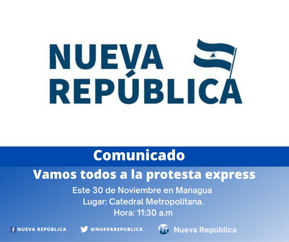 Mañana nos uniremos a la protesta express denominada 30N por NRN 💙🇳🇮🕊